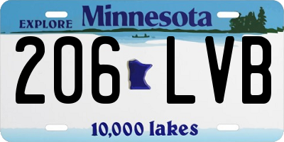 MN license plate 206LVB