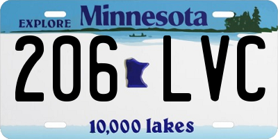 MN license plate 206LVC