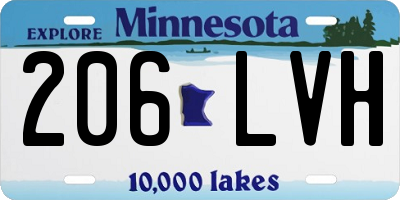 MN license plate 206LVH