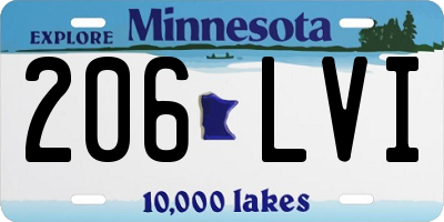 MN license plate 206LVI