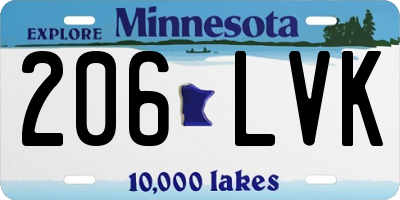 MN license plate 206LVK