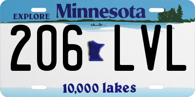 MN license plate 206LVL