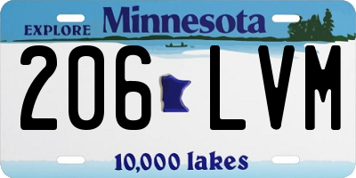 MN license plate 206LVM