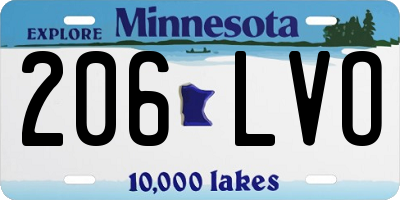 MN license plate 206LVO