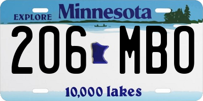 MN license plate 206MBO