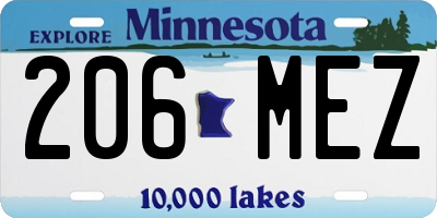 MN license plate 206MEZ