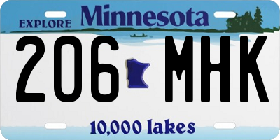 MN license plate 206MHK
