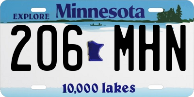 MN license plate 206MHN