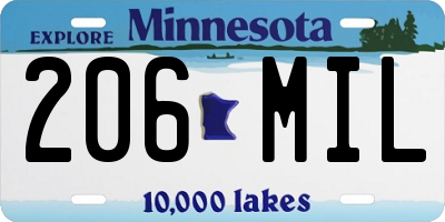 MN license plate 206MIL