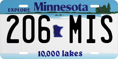 MN license plate 206MIS