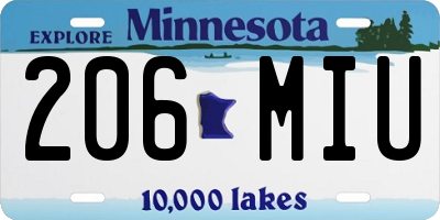 MN license plate 206MIU