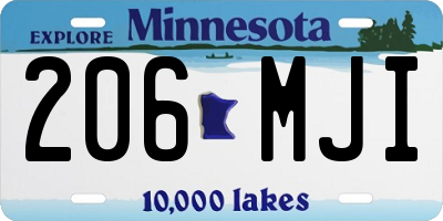 MN license plate 206MJI