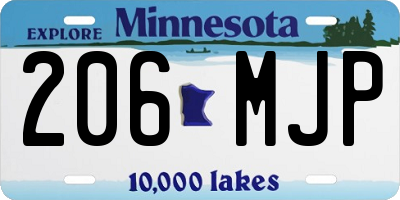 MN license plate 206MJP