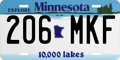 MN license plate 206MKF