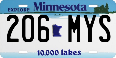 MN license plate 206MYS