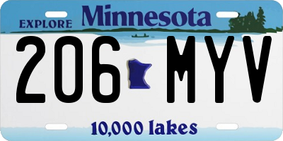 MN license plate 206MYV