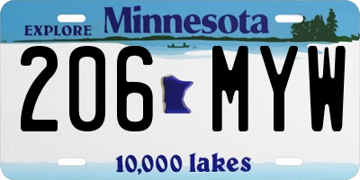 MN license plate 206MYW