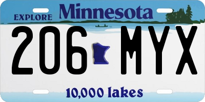 MN license plate 206MYX