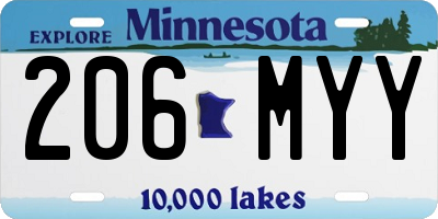 MN license plate 206MYY