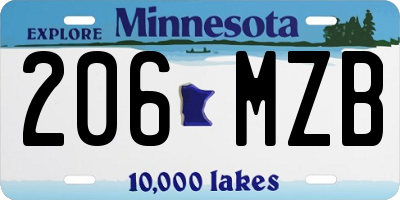 MN license plate 206MZB