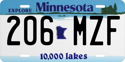 MN license plate 206MZF