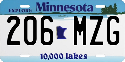 MN license plate 206MZG