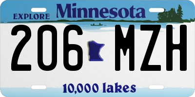 MN license plate 206MZH