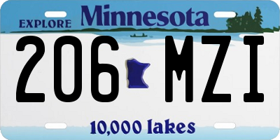 MN license plate 206MZI