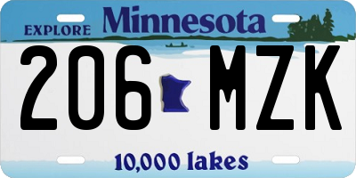 MN license plate 206MZK