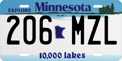 MN license plate 206MZL