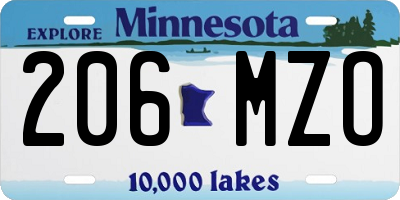 MN license plate 206MZO