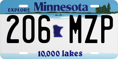 MN license plate 206MZP