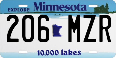 MN license plate 206MZR