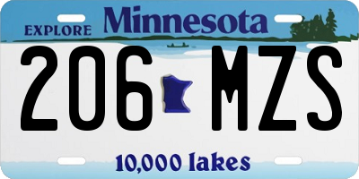MN license plate 206MZS