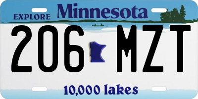 MN license plate 206MZT