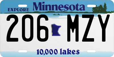 MN license plate 206MZY