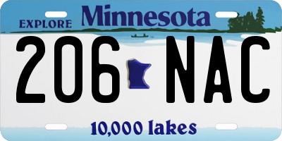 MN license plate 206NAC