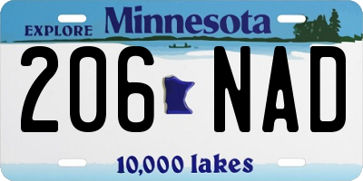 MN license plate 206NAD