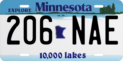 MN license plate 206NAE
