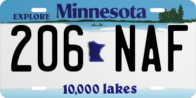 MN license plate 206NAF