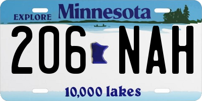 MN license plate 206NAH