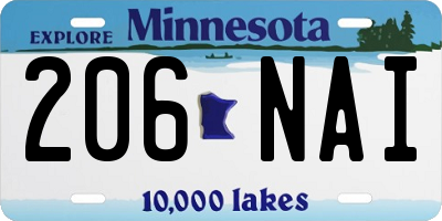 MN license plate 206NAI