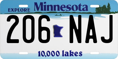 MN license plate 206NAJ