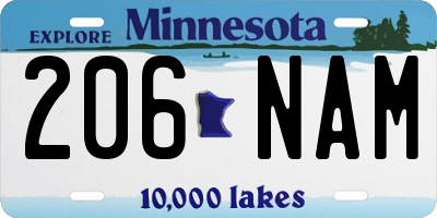 MN license plate 206NAM