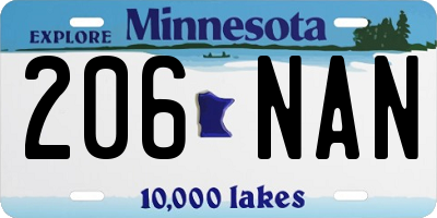 MN license plate 206NAN