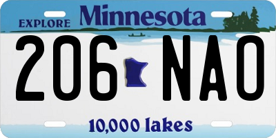 MN license plate 206NAO
