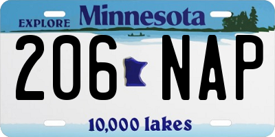 MN license plate 206NAP