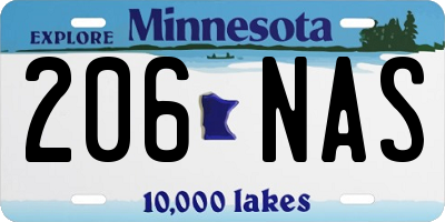 MN license plate 206NAS