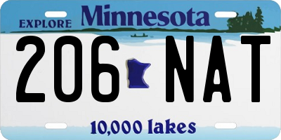 MN license plate 206NAT