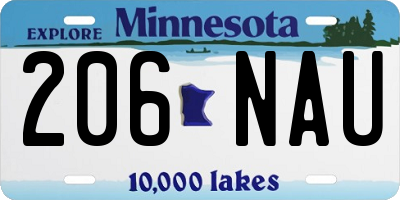 MN license plate 206NAU